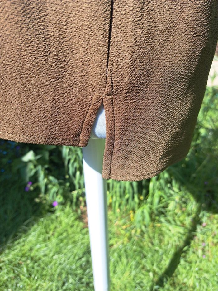 Tee-shirt bi matière kaki - photo numéro 4