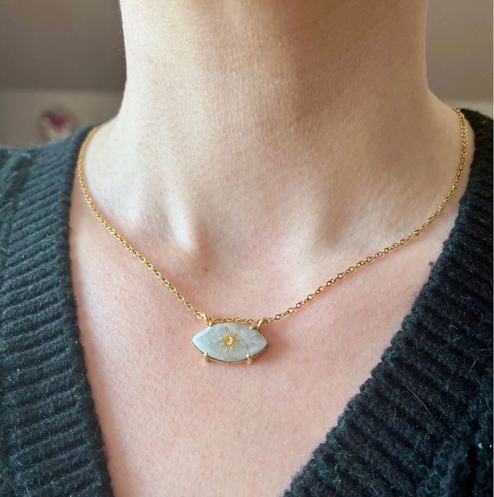 Collier grigri œil Pierre de Lune - photo numéro 9