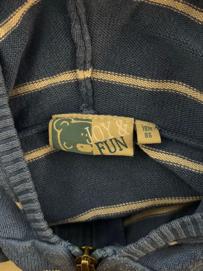 Gilet à capuche bleu rayé - photo numéro 3