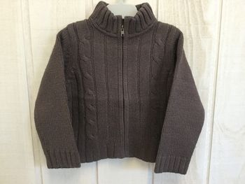 Gilet marron « torsades » 2a