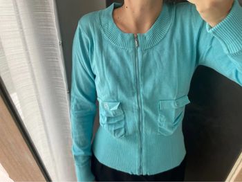 Gilet bleu femme