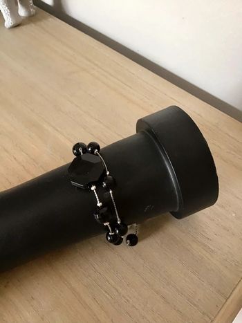 Très jolie bracelet argenté et noir 2 rangées