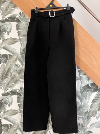 Élégant pantalon noir à pinces-MAJE