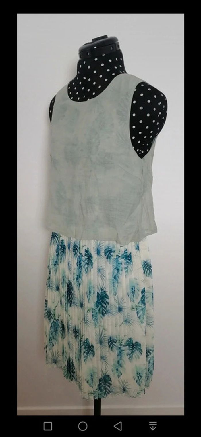 Robe courte d'été tropicale vert d'eau Taille M Smash! - photo numéro 3