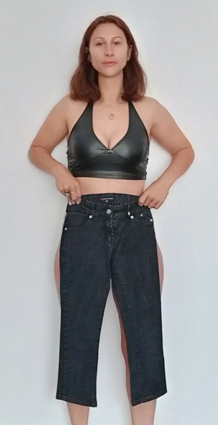 Pantacourt jeans noir 16 ans - photo numéro 5