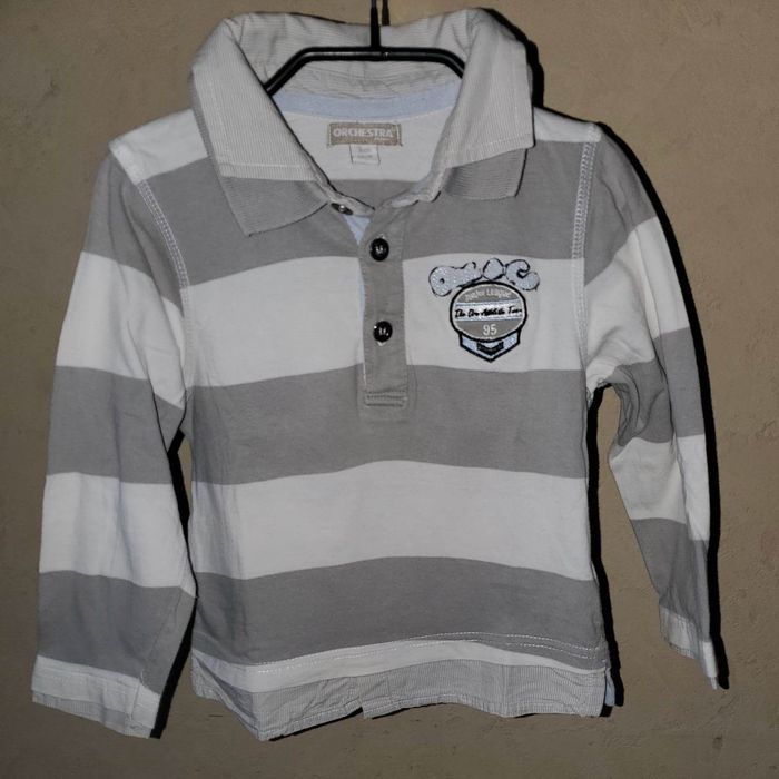 t-shirt chemise rayures polo garçon 3 ans - photo numéro 3