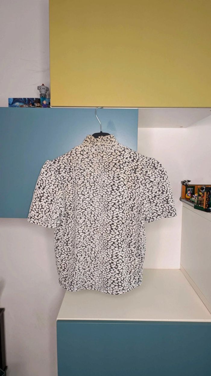 Top Zara noir et blanc à motif, Taille S - photo numéro 2