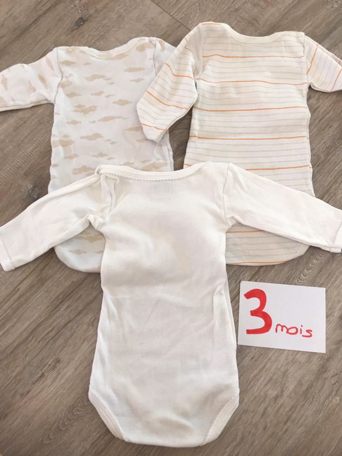 Lot 3 body manches longues mixte petit bateau - photo numéro 2