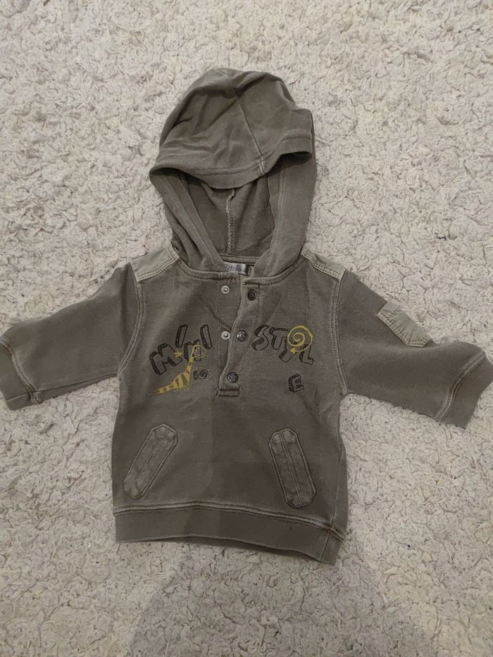 Pull à capuche garçon 1 mois