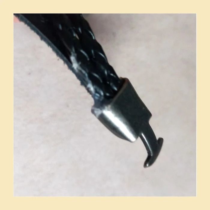 Bracelet homme cuir noir tressé – style rock avec perles métal et fermoir crochet - photo numéro 12