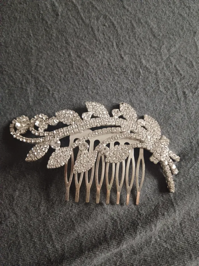 Peigne barrette cheveux strass mariage