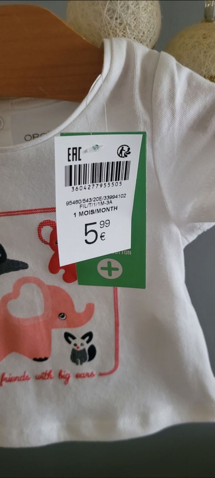 T-shirt Obaïbi 1 mois Fille - photo numéro 2