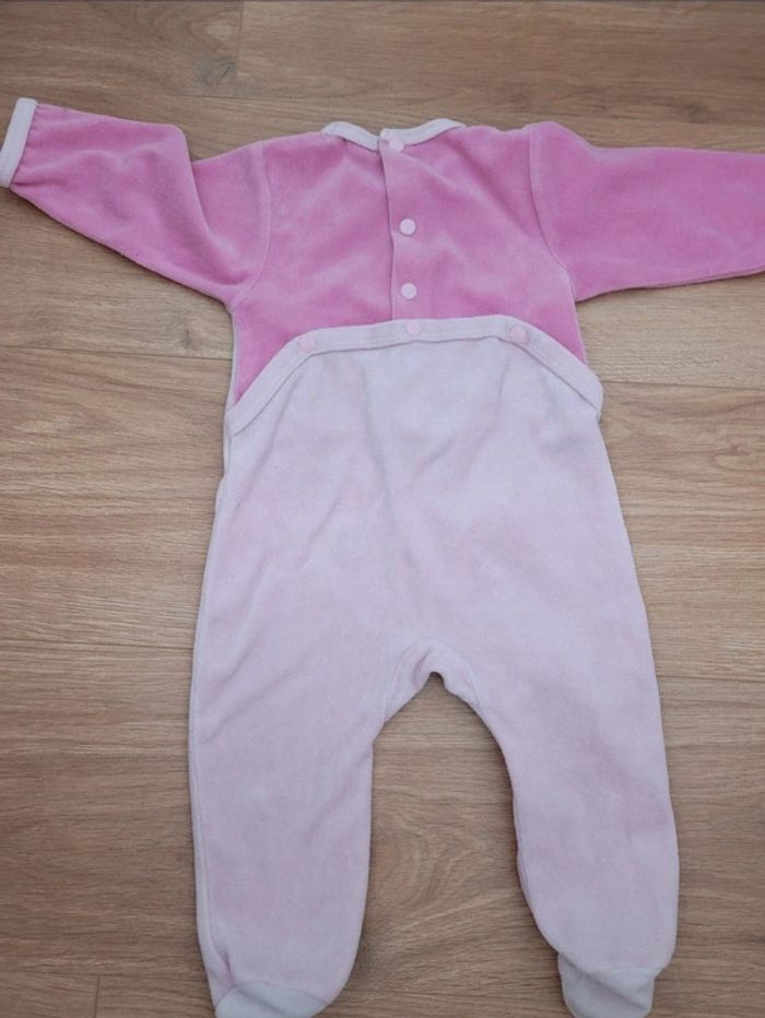 Pyjama rose en velours Tissaia 6 mois - photo numéro 3