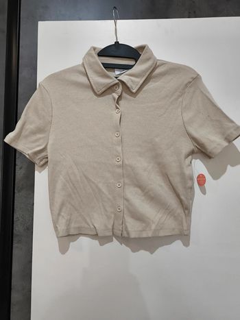 Chemise courte côtelé beige ardene taille L (40) neuf