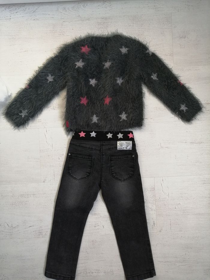 Veste et pantalon noire à étoiles 18 24  mois 3 pommes - photo numéro 5