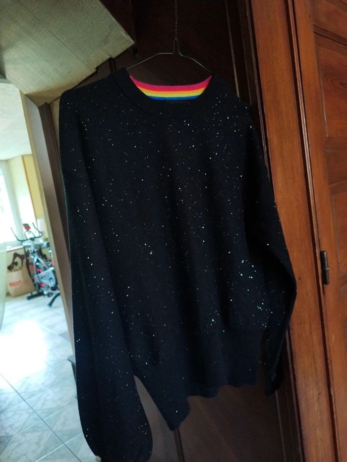 Pull sweat noir pailleté vintage Desigual L/40 y2k - photo numéro 13