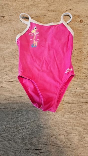 Maillot de bain 1 pièce fille, fushia, Decathlon, 18 mois, nickel