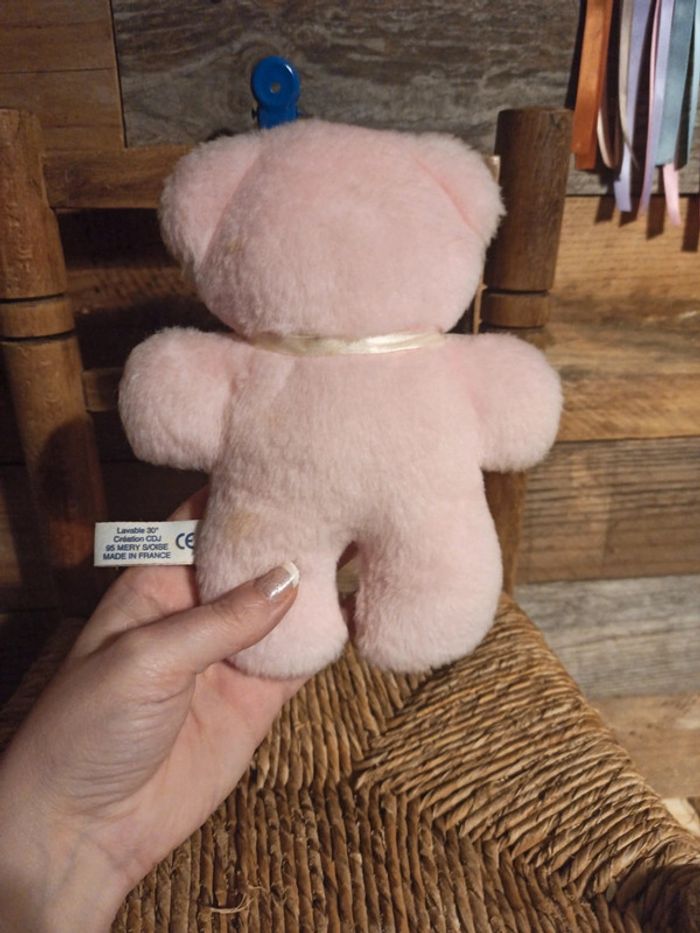 Peluche vintage hochet le p'tit ours tbe - photo numéro 5