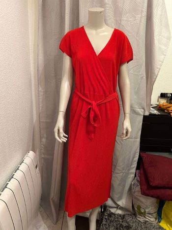 Robe longue côtelée rouge orange Jennyfer M 38