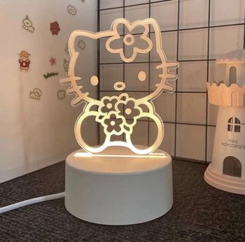 Lampe LED Hello Kitty - Veilleuse décorative - Chargeur inclus - Envoi rapide