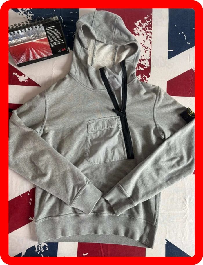 Sweat à capuche 3/4 zip Stone Island taille xs/s - photo numéro 2