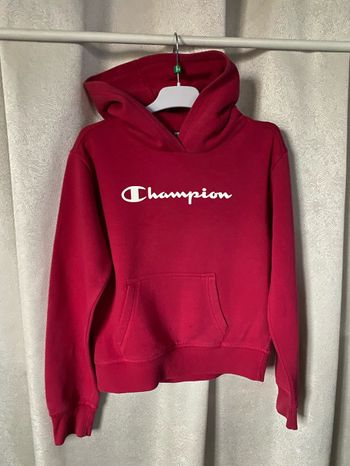 Pull sweat à capuche rouge framboise 9-10 ans Champion