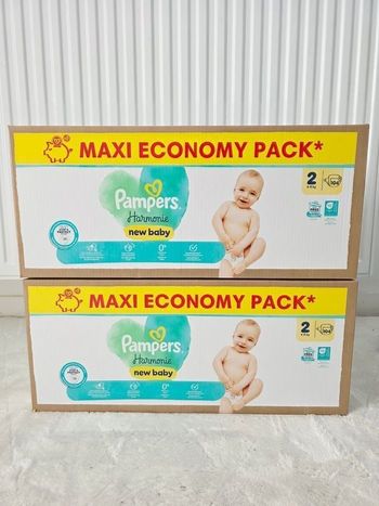 2× Couches Pampers Harmonie Taille 2 MAXI PACK ×208