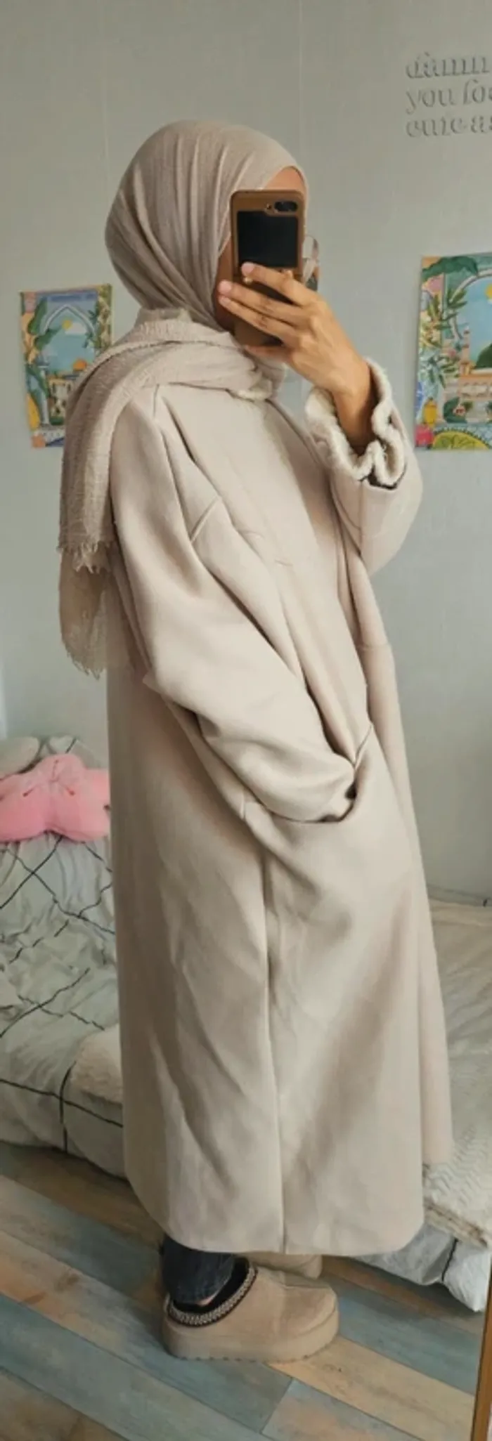 Manteau kimono avec poches crème NEUF - photo numéro 6