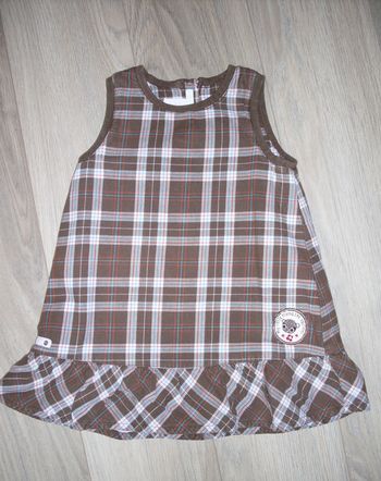 robe H&M écossaise choco/blanc 9/12 mois