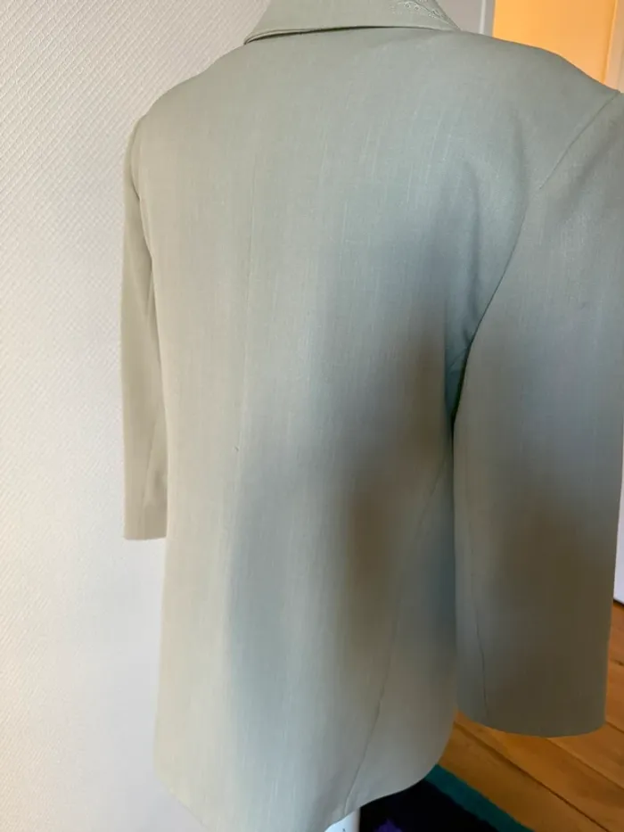 Blazer vintage à très bon état beige / vert taille 42 V Paris - photo numéro 6