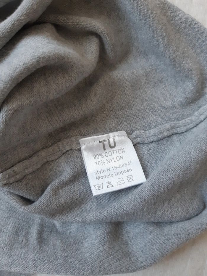 Haut fin gris manches courtes Papillonne - photo numéro 6