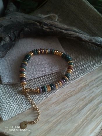 Bracelet pierres d'agate indienne naturelles