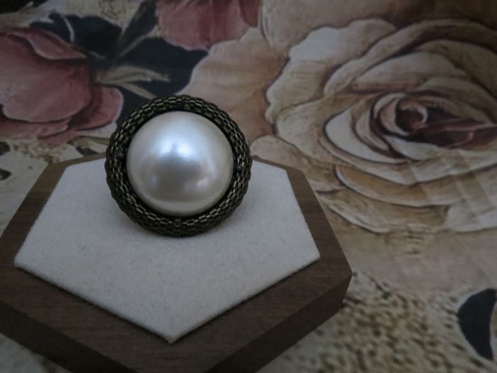 bague vintage perle nacrée style rétro - photo numéro 2