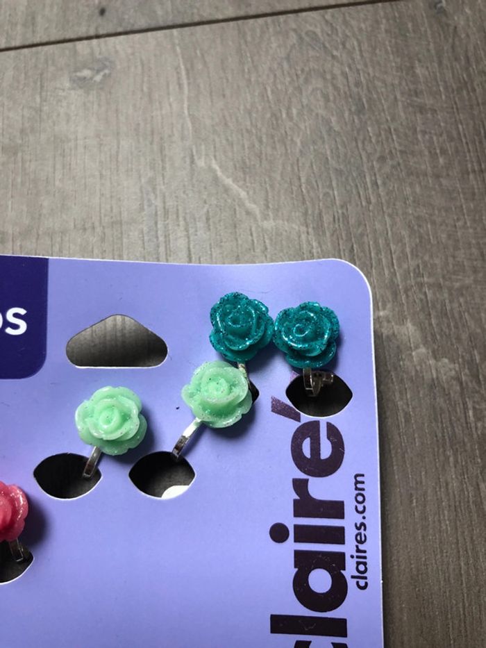 Boucles d’oreilles clip claire ´s neuves roses 🌹 - photo numéro 4