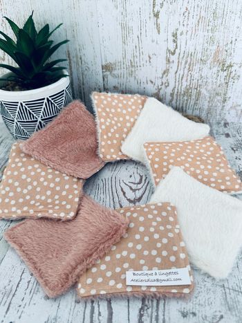 Lot de 8 lingettes démaquillantes et lavable et réutilisable