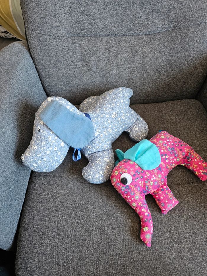 Lot 2 peluches artisanales