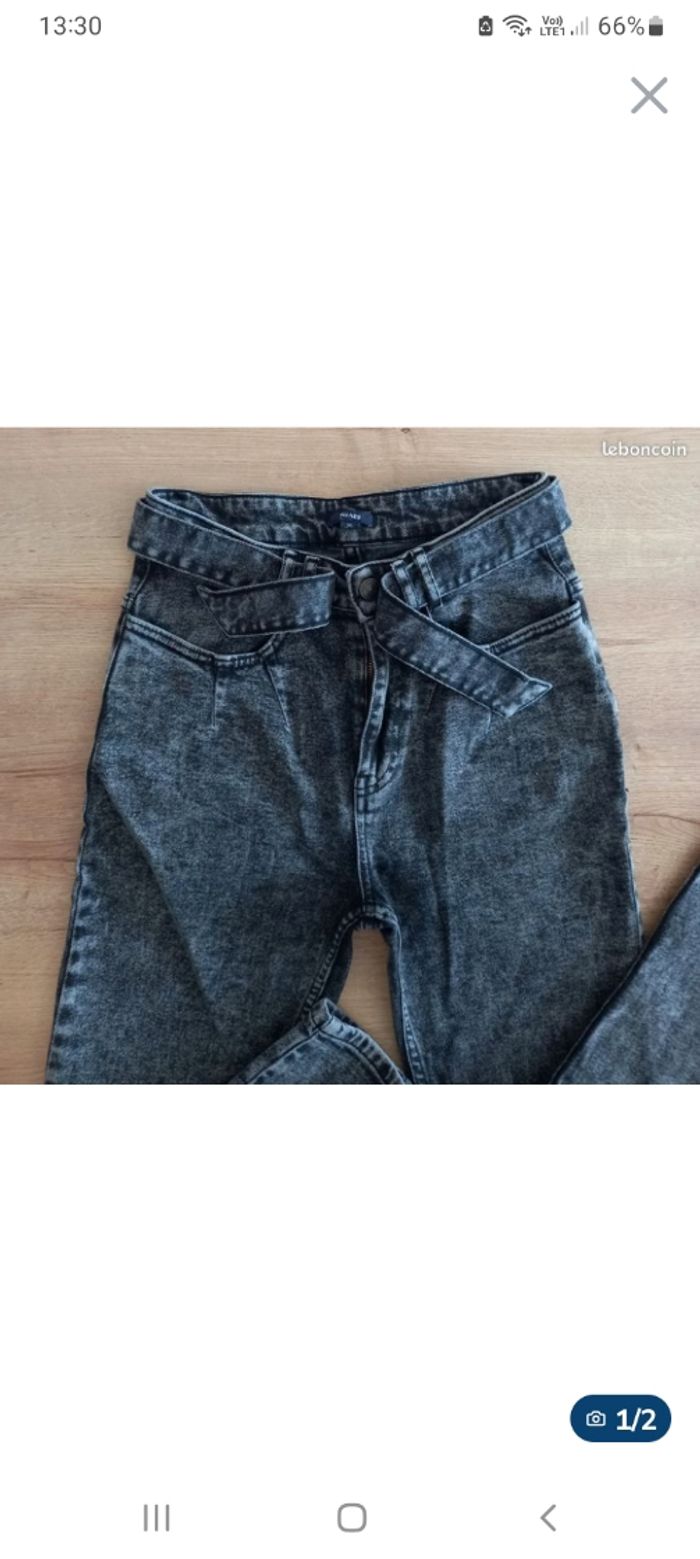 Jean large avec ceinture en jean " Kiabi " - photo numéro 3