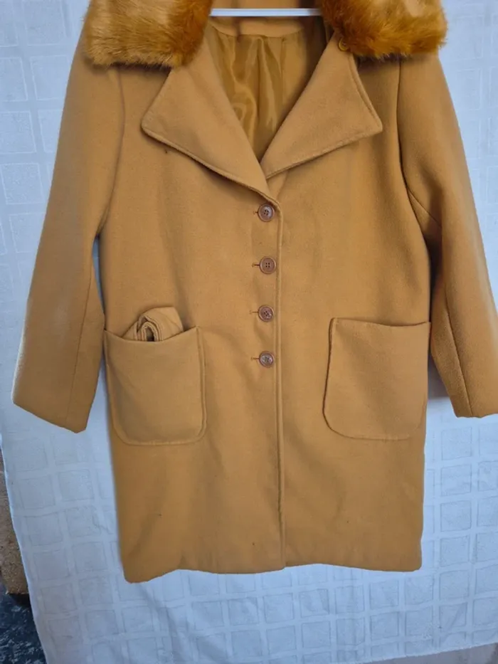 manteau avec col fausse fourrure taille 42 - photo numéro 2
