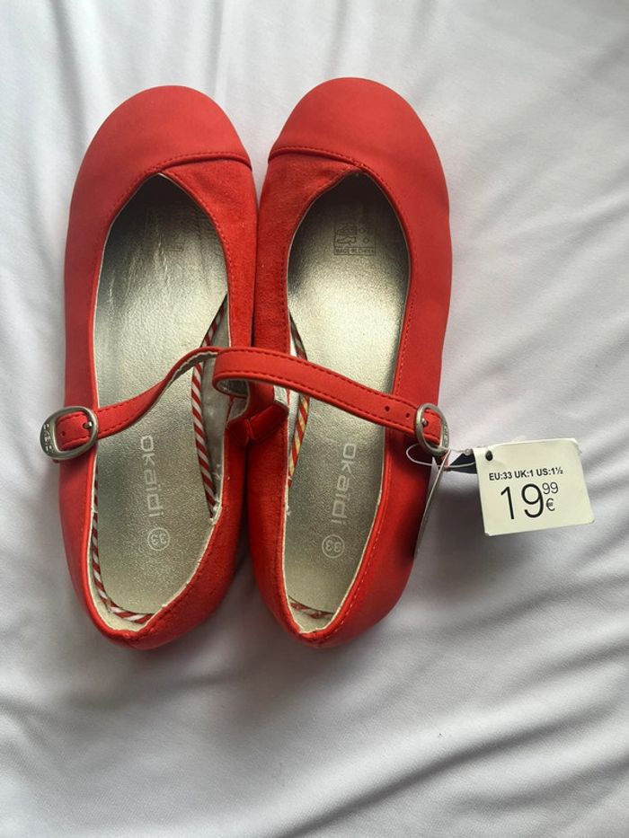 Ballerine rouge fille tailld33 Okaïdi neuve