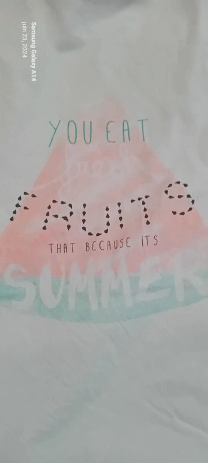 Tee-shirt été thème pastèque fille 10 ans kiabi - photo numéro 6