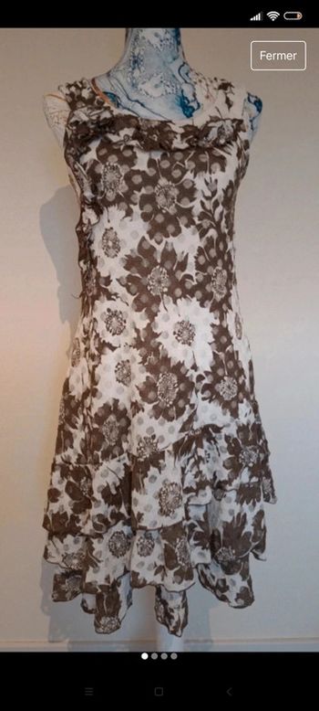 Robe d été Armand Thiery t 38 marron et blanche