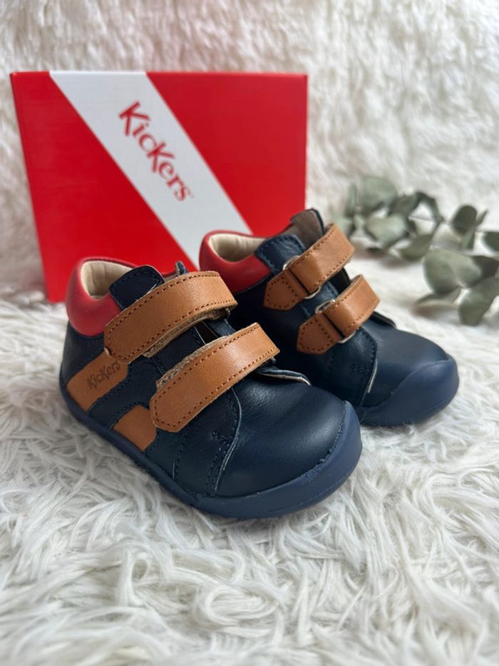 Paire de chaussures Kickers marine et camel taille 20 - photo numéro 2