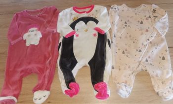 Lot 3 grenouillères fille 3 mois 