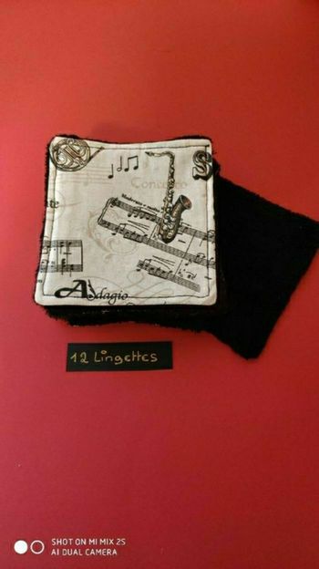 12 lingettes lavables, neuf.