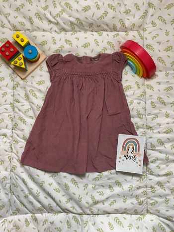 robe manches courtes hiver en velours violet 12 mois bout'chou