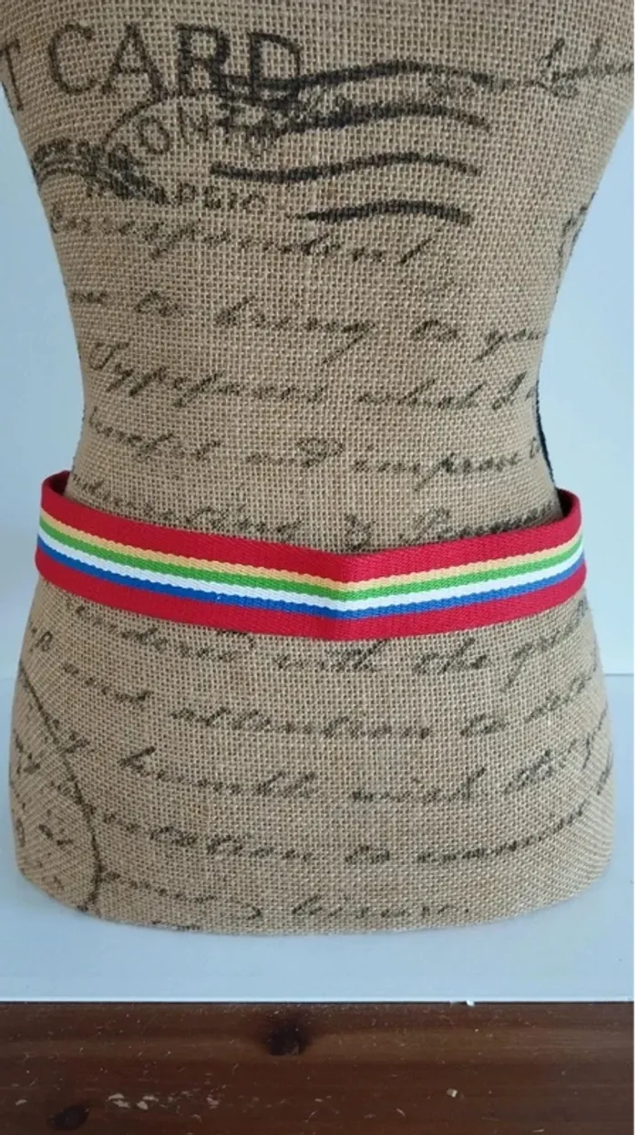 Ceinture bandes rouge bleu blanc vert jaune mixte - photo numéro 6