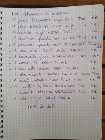 Lot vêtements de grossesse