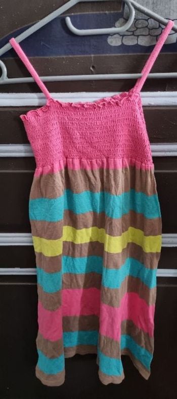 Robe rayée à bretelles 8ans