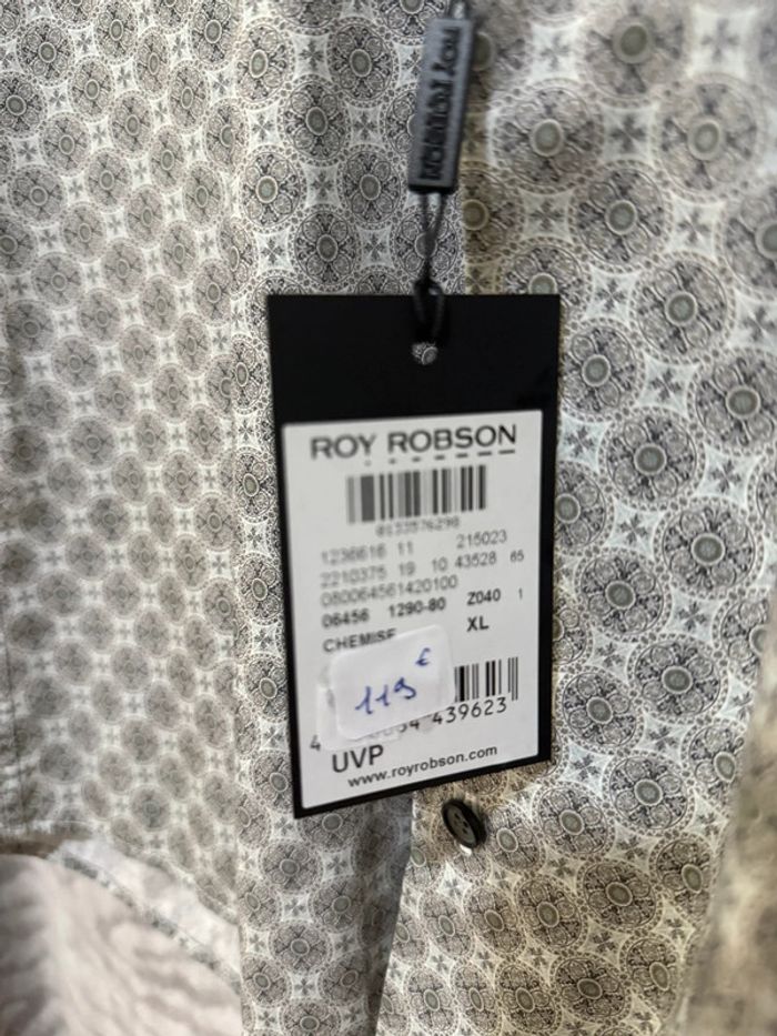 Roy Robson - Chemise à motifs, Grise, taille XL - photo numéro 3