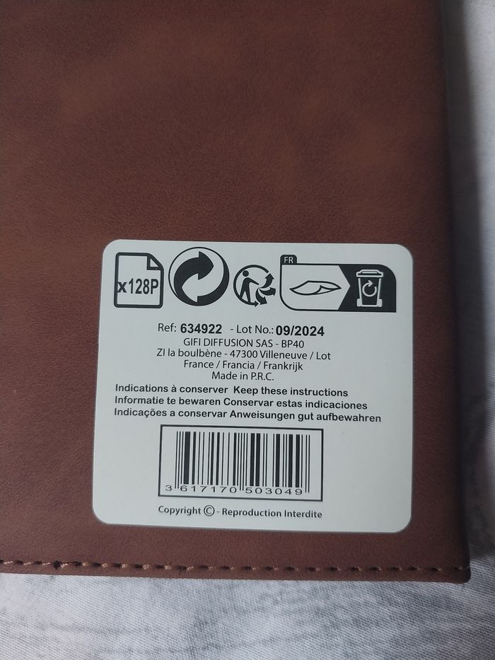 Carnet A5 simili cuir – 128 pages lignées - photo numéro 3